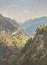 EU/D/BW/Schwarzwaldbahn/gemalte_Hasemann-AK_Schwarzwaldbahn_Triberg_1908