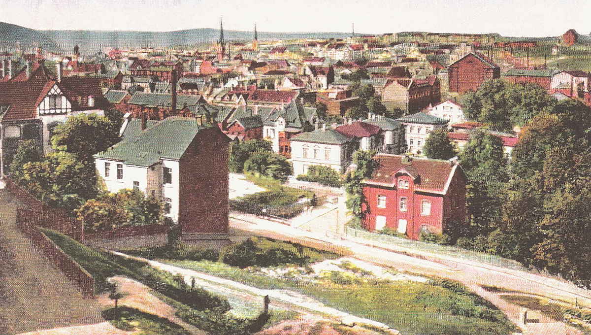 EU/D/NRW/HA/Hagen/AmBuschey/colorierte_AK_EU_D_NRW_HA-City_Konkoriastrasse_von_Wilhelmstrasse_aus_etwa_um_1920_KLEIN