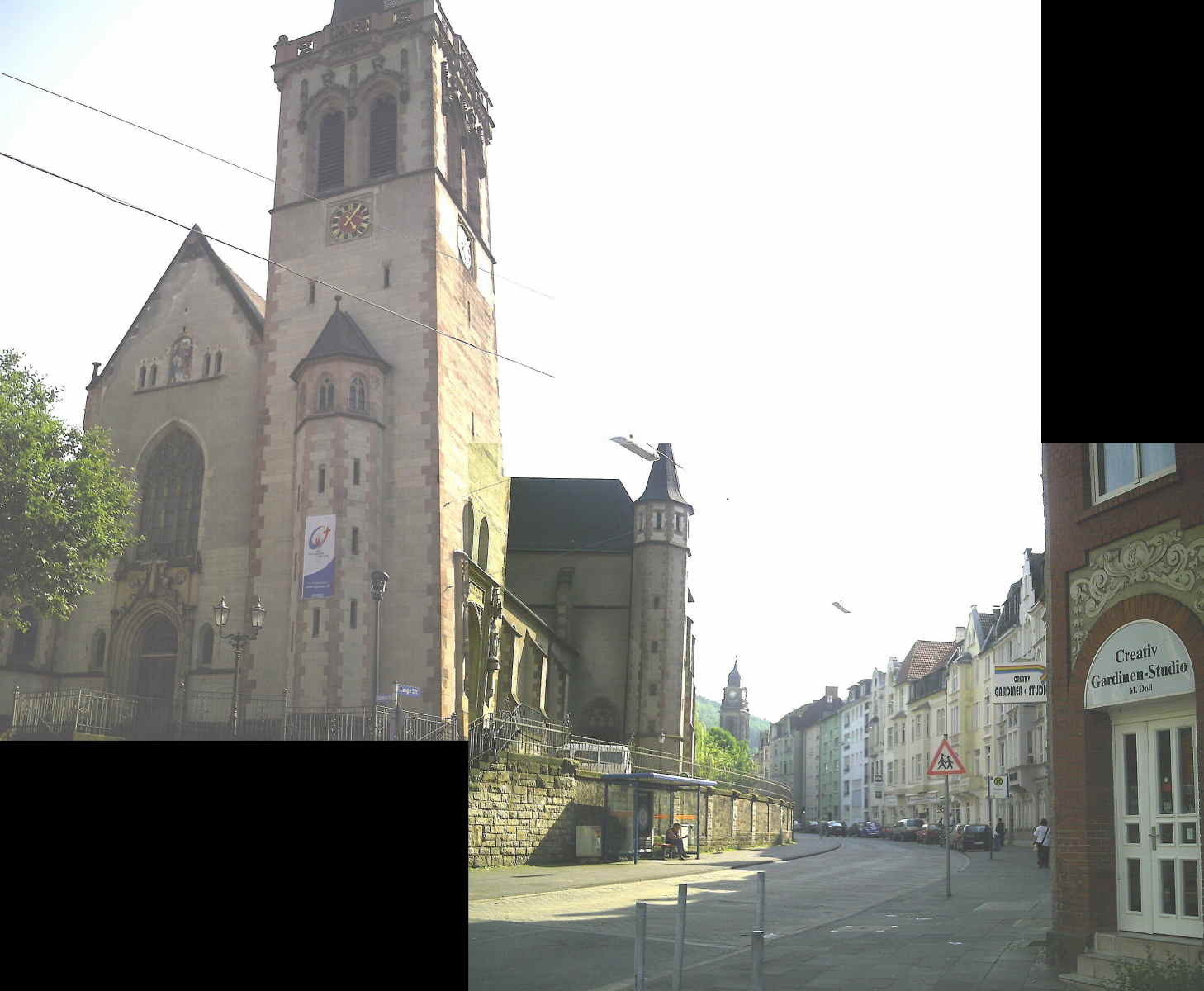 EU/D/NRW/HA/Wehringhausen/Langestrasse/20050528_1707_Fotomontage_Michaelskirche+Langestrasse