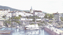 EU/HR/Istrien/Opatijskarivijera/Lovran/AlterHafen/colorierte_AK_Lovran_Alter_Hafen_Blickrichtung_Starigrad_19050927