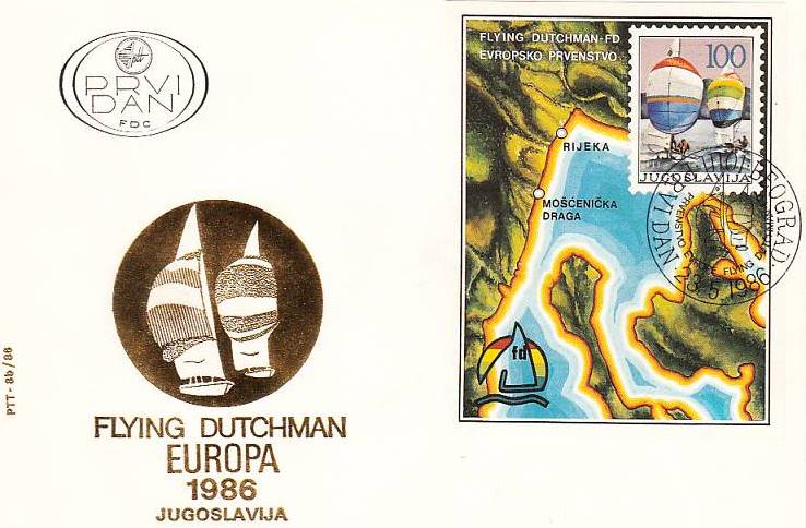 HR/Istrien/Opatijskarivijera/MoscenickaDraga/19860523_Ersttagsbrief_Flying_Dutchman_Europe