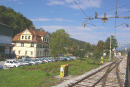 EU/SLO/Podnart/20070915-1120_IMGP0798_SLO_Podnart_Bahnhof_Blick_zurueck