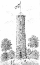 EU/D/NRW/DO/Syburg/Vincketurm/gezeichneter_Vincketurm_auf_4-Bild-Ansichtskarte_Hohensyburg_18980527