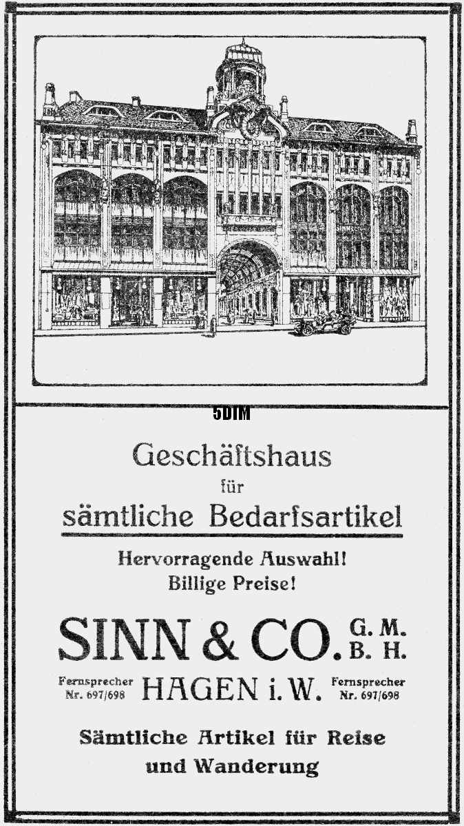 EU/D/NRW/HA/Hagen/Mittelstrasse/SW-Anzeige_EU_D_NW_HA-City_Mittelstrasse_Kaufhaus_SINN_(Stadtfuehrer1910)_0767x1200