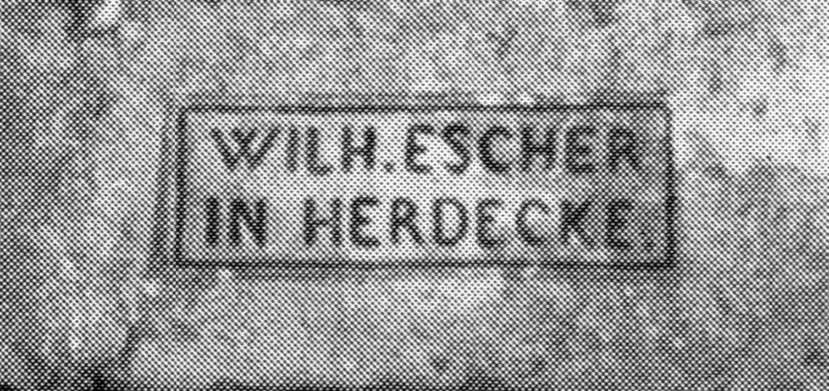 EU/D/NRW/HA/Vorhalle/Ziegelstempelabdruck_Wilhelm_Escher_in_Vorhalle